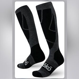 STOKO MERINO PADDED SKI SOCK GREY/BLACK - M/L